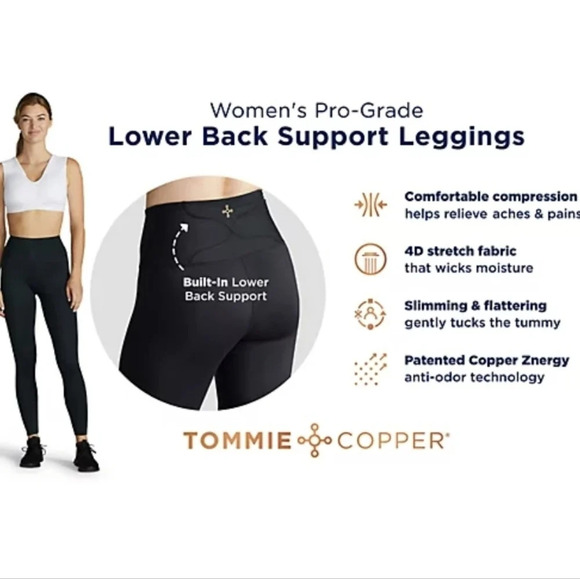 Tommie Copper Lower Back Support Compression Leggings S - Picture 9 of 9